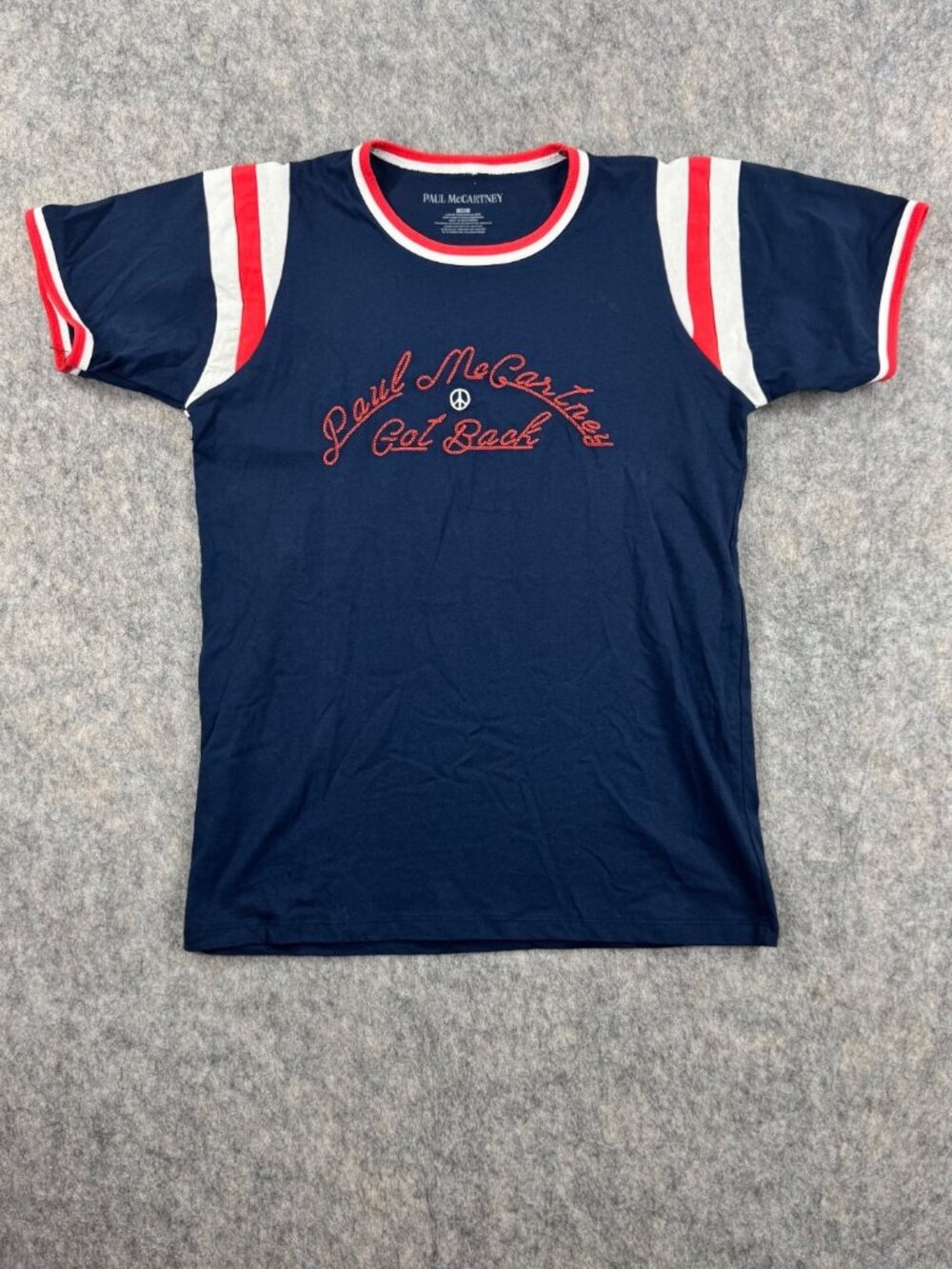 Paul McCartney Got Back Ringer T Shirt Sz M Embroidered Retro